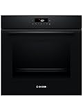 Bosch HBA571BB4 Serie 2 Einbau-Backofen, 60 x 60 cm, 71 Liter Garraum, Pyrolyse-Selbstreinigung, AutoPilot 10 Programme, 3D-Heißluft, LED Touch Control, Schwarz