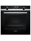 Siemens HB578GBS3, iQ500, Einbau-Backofen 60 x 60 cm, activeClean Pyrolyse Selbstreinung, 3D Heißluft, Schnellaufheizung, cookControl30 Automatikprogramme, softMove, Edelstahl