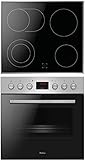 Amica ACHE 9335 E Herd-Set mit Umluft / Backofen mit Kochfeld und Edelstahlrahmen / Timer / Wasserdampf Reinigung
