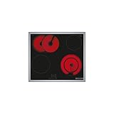 Bosch PKN645BA2E Serie 4 Elektrokochfeld, autarkes Glaskeramik-Kochfeld 60 cm breit, TouchSelect, Bräterzone, ReStart, Umlaufender Rahmen, Kindersicherung, Schwarz