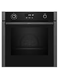 NEFF B5ACH7HG3, N50, Einbau-Backofen, 60 x 60 cm, Made in Germany, LCD Display ohne Knebel, Slide und Hide, 3D Heißluft, 8 Beheizungsarten, CircoTherm, AirFry, Pyrolyse und EasyClean, Graphite Grey