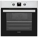 Sharp K-61DX28IM0-EU Einbau-Elektro-Backofen mit 68 L auf 5 Ebenen, Pyrolyse Selbstreinigung, 7 Heizarten (Heißluft), Edelstahl