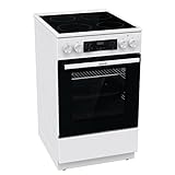 Gorenje GEC5C 41 WG Elektro-Standherd mit Glaskeramik-Kochfeld / 50 cm / 70 Liter/GentleClose/Schnellaufheizung/Pizzamodus 300°C/Teleskopauszug/AquaClean/weiß