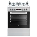 Beko b300 FSM62320DWS Electric Cooker with Gas Hob, B300, 72 Litre Oven Volume, 8 Heating Types, Multi-Dimensional Cooking [Energy Class A]