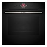 Bosch HBG7221B2, Serie 8 Smarter Einbau-Backofen, 60 x 60 cm, Made in Germany, Hydrolyse Reinigung, Air Fry, Bosch Assist Automatikprogramme, 3D Heißluft, Farbiger Touchscreen mit Bedienring, Schwarz