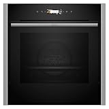 NEFF B54CR71N0, N 70, Smarter Einbau-Backofen, 60x60 cm, Made in Germany, Pyrolyse, Optimaler Zugriff mit Slide&Hide, Full Touch TFT-Display, Air Fry Funktion, Automatikprogramme, Soft Open, Edelstahl
