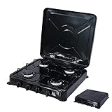 Melko Gaskocher Campingkocher 4 flammig Gasherdplatte Camping Outdoor Kochfeld Metall Gasbrenner