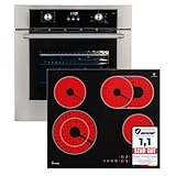 KKT KOLBE Autarkes Herdset | 60cm Einbaubackofen BO8810SS | 59cm Kochfeld CH5901RL | Grill | Heißluft | Teleskopauszüge | Automatik-Timer | Wärmeschutzverglasung | Kindersicherung | SET8810CH59RL