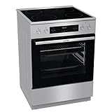 Gorenje GECS6C 70 XPA Elektro-Standherd mit Glaskeramik-Kochfeld 60 cm / 71 Liter/ExtraSteam/GentleClose/AirFry/Versenkbare Knebel/AquaClean/PerfectGrill/Teleskopauszüge/edelstahl