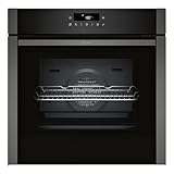 NEFF B6ACJ7AG3, N 50, Einbau-Backofen, 60 x 60 cm, Made in Germany, Versenkbare Tür, Pyrolyse & Easy Clean Hydrolyse Selbstreinigung, Air Fry samt Air Fry Blech, Backautomatik, Graphite-Grey