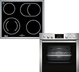 NEFF EDX4P0, Herd-Set bestehend aus E2CCG6AN3 Herd, 60 x 60 cm, Pyrolyse-Selbstreinigung, CircoTherm, LED-Display & M13R42N2 Elektrokochfeld, Bräterzone, Edelstahlrahmen