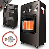 Tronitechnik® Heizgerät 4200 Watt 3 Stufen Gasheizofen Gasheizgerät Gasheizer Keramik Gasofen Gasstrahler für Gasflasche Propangas Heizer, Heizung inkl. Gasdruckregler mobil energiesparend