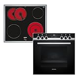 Siemens EQ521KB11, iQ300 Einbau-Herd-Set, Bestehend aus HE517BBS3 Herd, 60 x 60 cm, 3D Heißluft und Schnellaufheizung, EA64RGNA1E Elektrokochfeld, Zweikreis-Kochzone, Bräterzone, Edelstahlrahmen