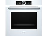 Bosch HBG675BW1 Serie 8 Einbau-Backofen, 60 x 60 cm, Made in Germany, Pyrolyse Selbstreinigung, AutoPilot 10 10 Automatikprogramme, 4D Heißluft Backen auf 4 Ebenen, TFT-Touchdisplay, Schnellaufheizung